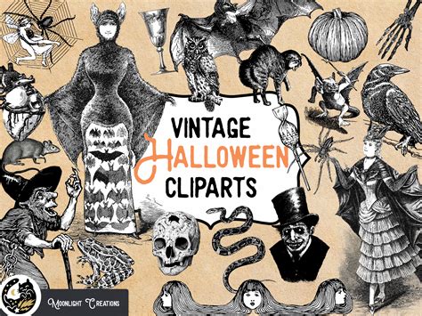 public domain vintage halloween images|halloween images black and white.